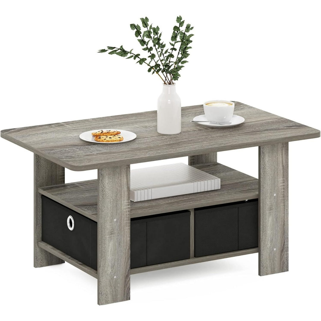 Eleganza pratica tavolini da caff¨¨ in legno con contenitore nero