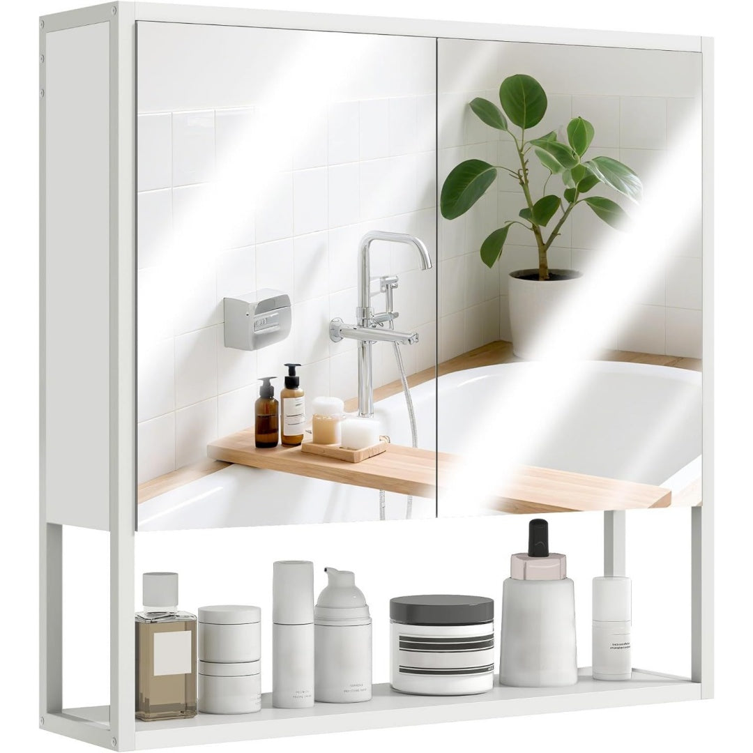 Forma equilibrata armadietti a specchio in legno regolabile con contenitore