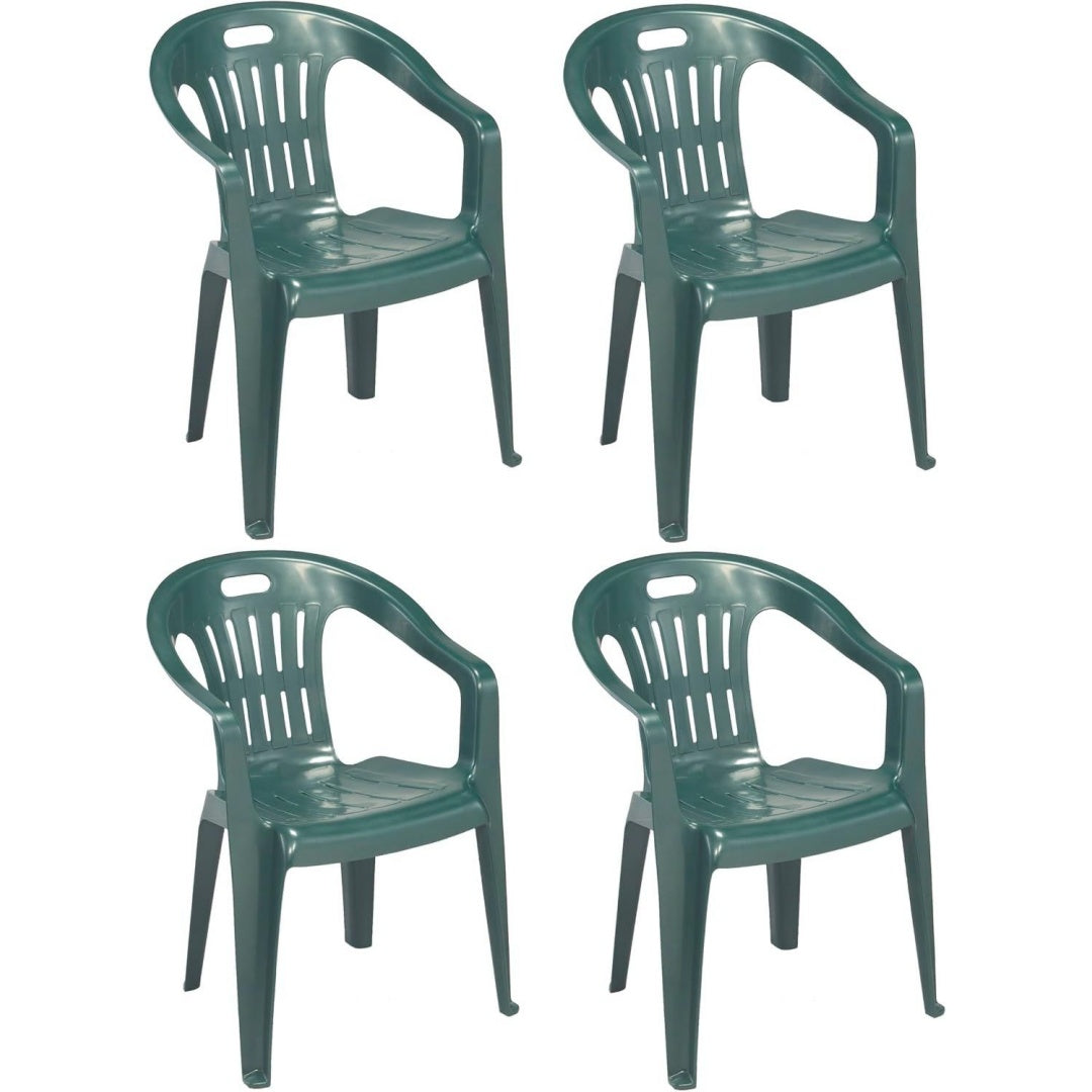 Eleganza pratica sedie per tavolo da giardino impilabile verde