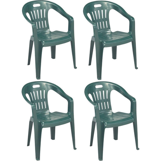 Eleganza pratica sedie per tavolo da giardino impilabile verde