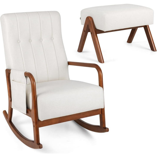 Forma equilibrata sedie a dondolo in legno antiscivolo beige