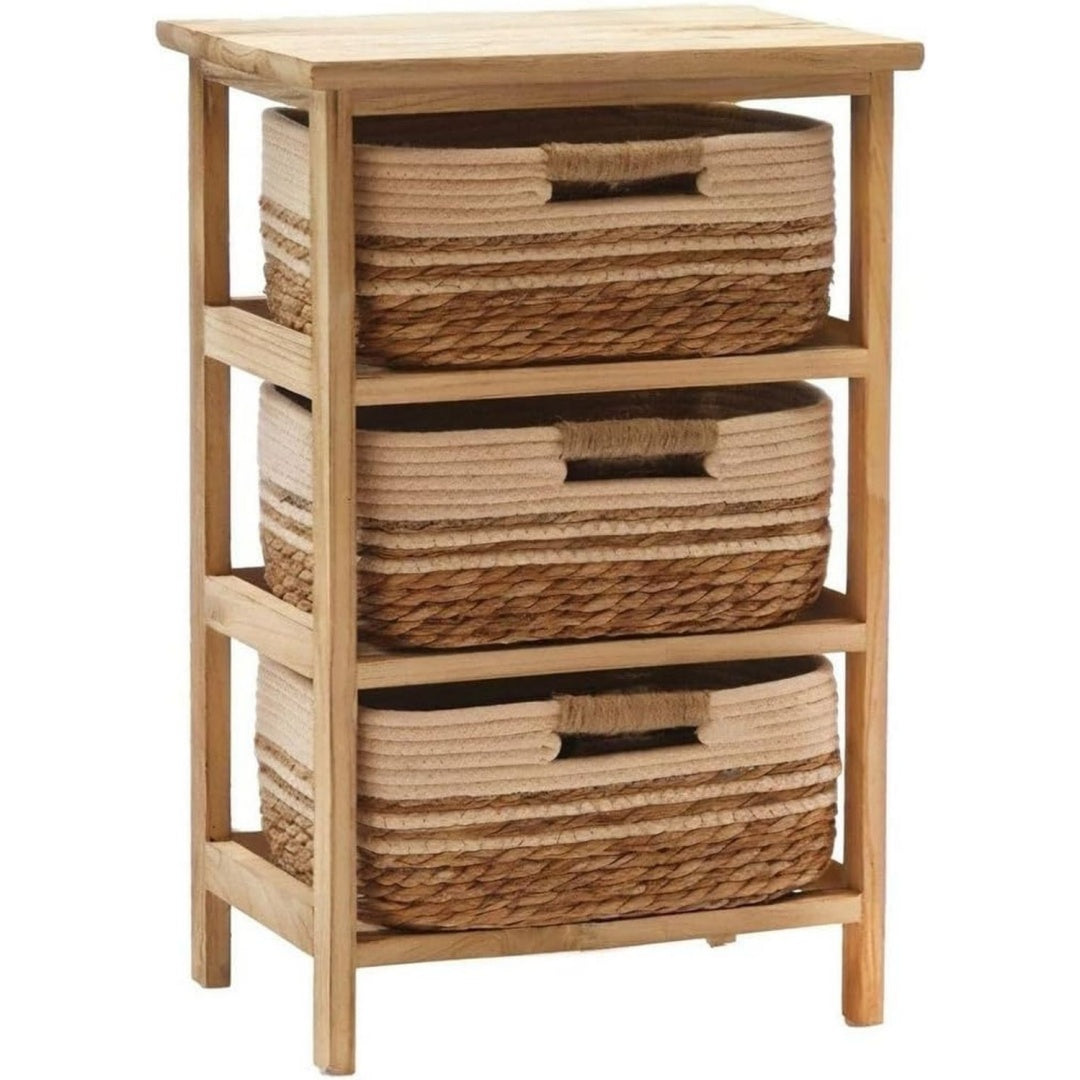 Eleganza pratica com¨° e cassettiere in legno salvaspazio bianco